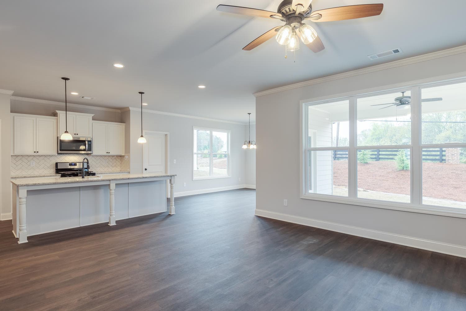 Living room and kitchen