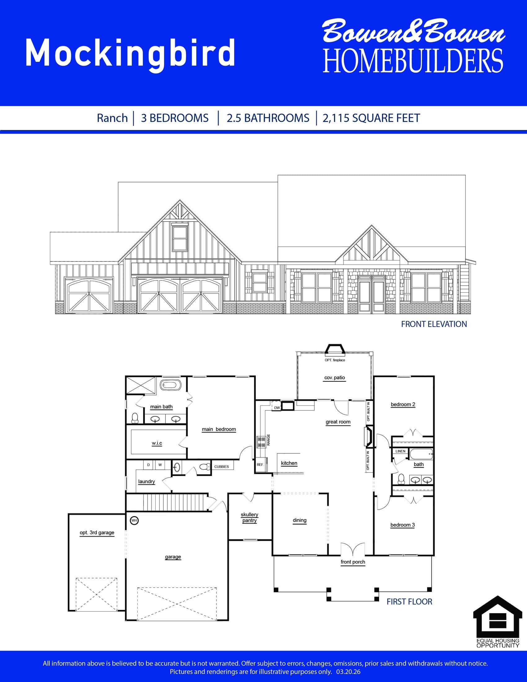Floor plan of the The Mockingbird plan